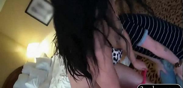  Two busty women get drink and pounde